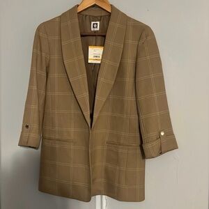 Anne Klein Beige Plaid Blazer